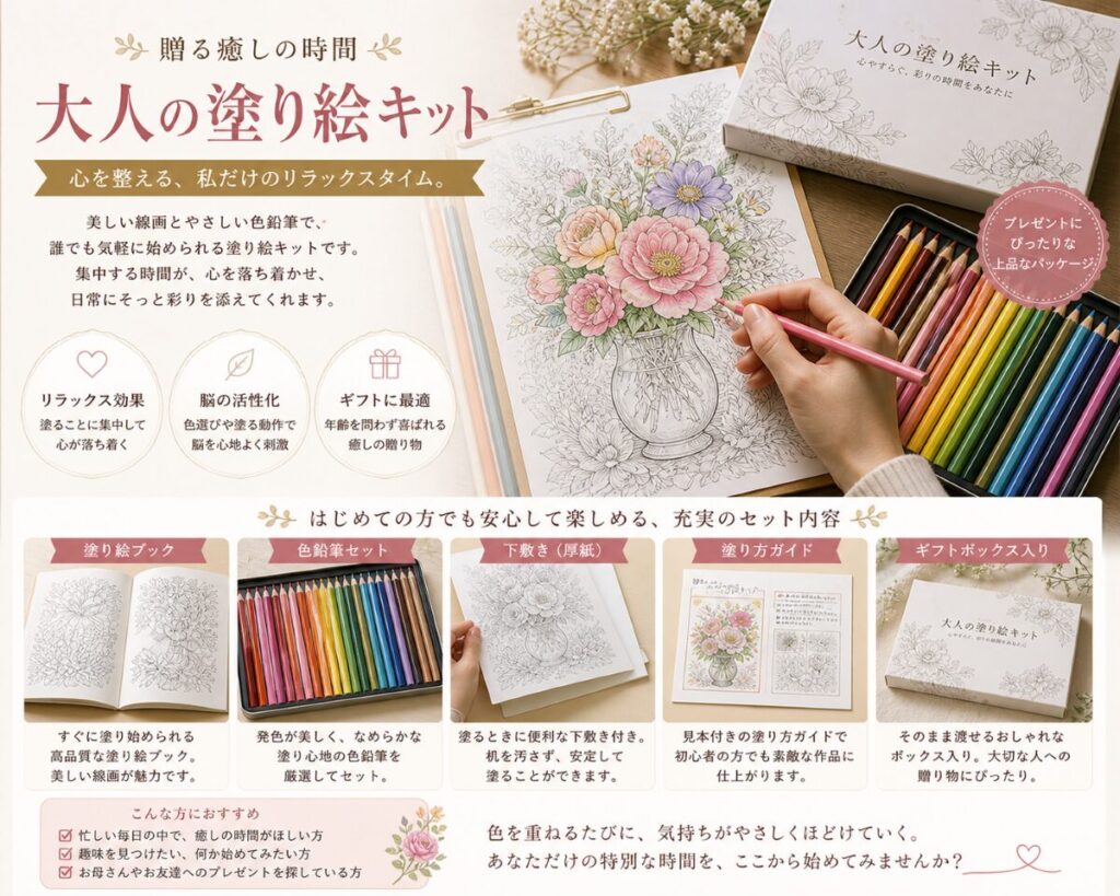 大人の塗り絵 キット