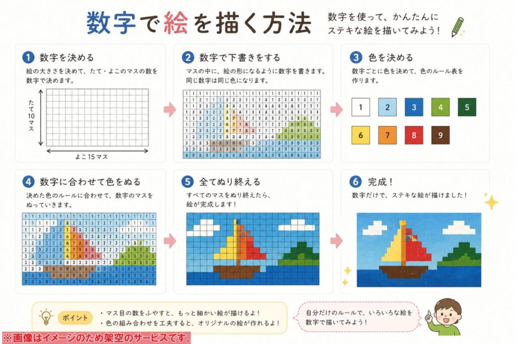数字 絵を 描く