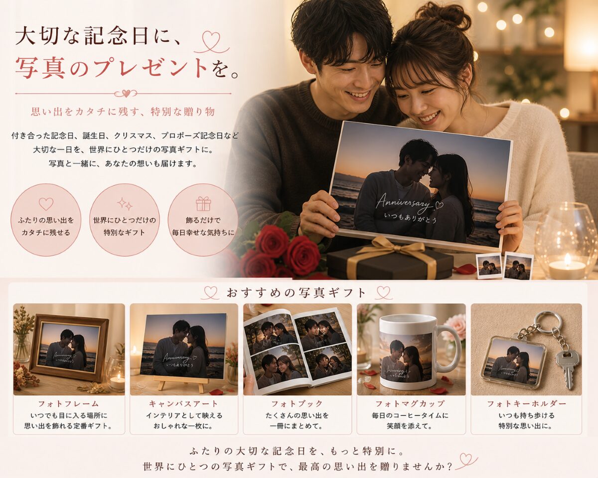 カップル プレゼント 写真