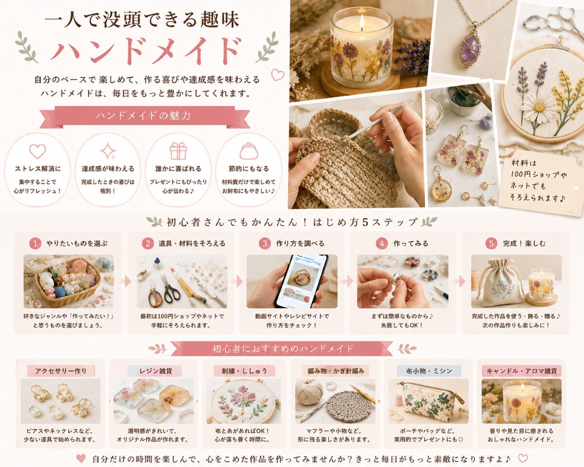 一人で没頭できる趣味 ハンドメイド
