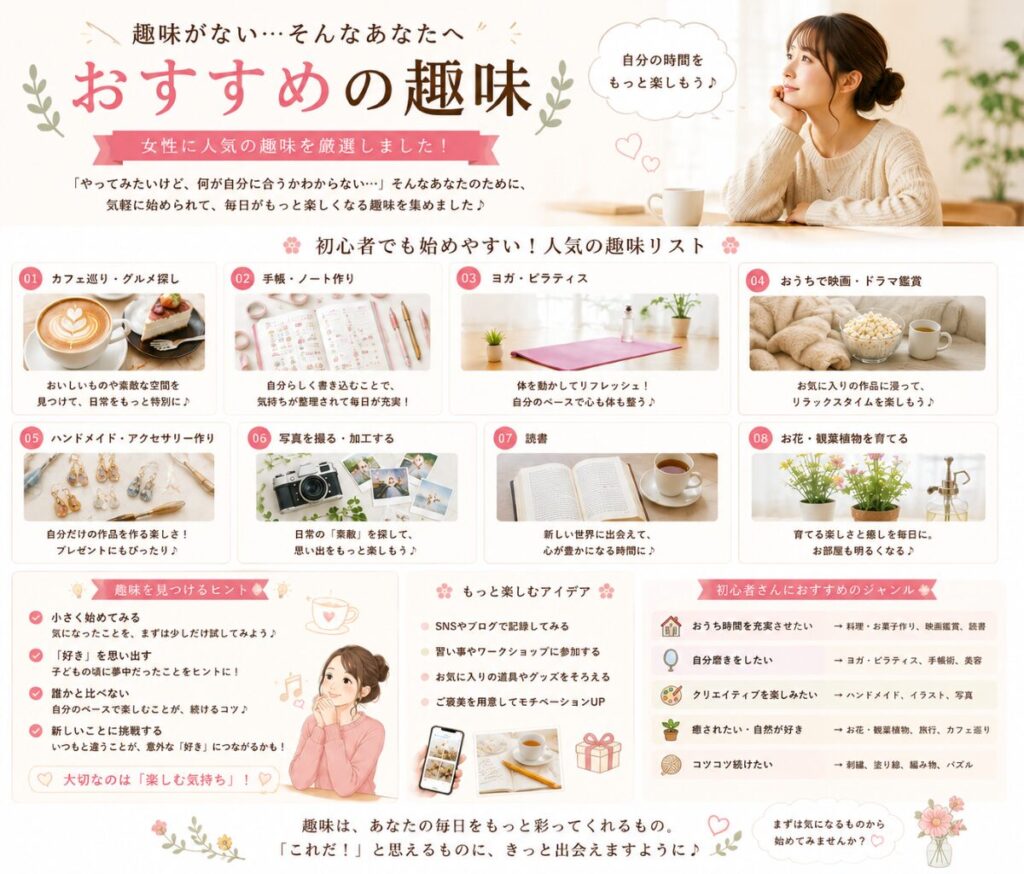 趣味がない おすすめ 女性